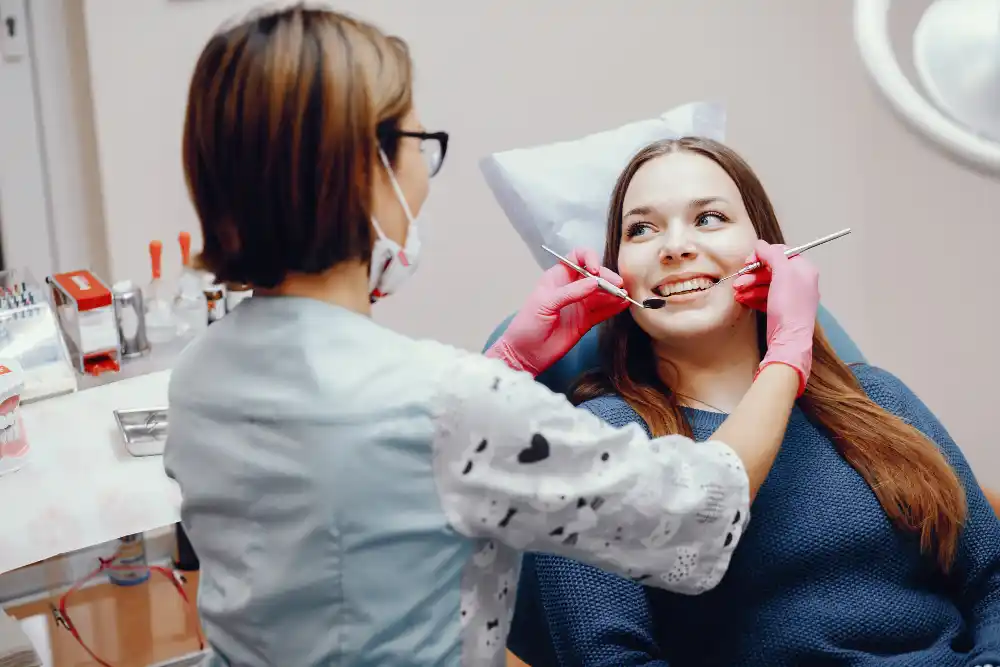 Patient in dental chair